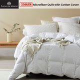 Logan and Mason 350GSM Microfiber Quilt with Cotton Cover Single V442-LED-QUILT-350GSMMICROFIBER-WHITE-SB