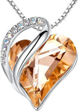 Infinity Love Heart Necklace, Birthstone Necklace for Women, Jewelry for Women with Healing V1164-325798