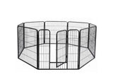 PaWz 8 Panel Pet Dog Playpen Puppy Exercise Black 4kg chicken DO1005-48-BK
