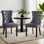 1 Set of 2 Artiss Dining Chairs Grey Velvet UPHO-C-DIN-1061-GYX2