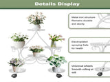 Movable Metal Plant Stand Garden Cart Indoor/Outdoor Decor V178-66992