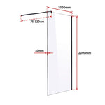 1000 x 2000mm Frameless 10mm Safety Glass Shower Screen V63-829911