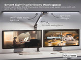 Kitchee Tri-Fold LED Desk Lamp with Clamp - Swinging Arm Eye-Care Dimmable Light V238-SUPDZ-41418088710224