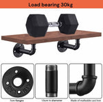 4PCS Pipe Floating Shelf Bracket Industrial Pipe Shelf Bracket Mounting Bracket Storage Racks Decor V324-4PCWBRACKET-BK