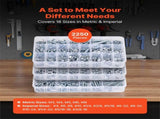 2250 Pcs Bolts and Nuts Assortment Kit, Metric Imperial Machine Screws and Flat Washers, Alloy V952-LMHLSTZGZLJYS6FAS001V0