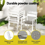 Gardeon Outdoor Dining Set 7 Piece Aluminum Table Chairs Setting White FF-DINING-7CLS-WH-AB