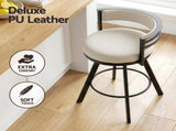 Artiss Bar Stools Set of 2 Swivel Kitchen Chair Metal Counter Beige Leather BA-TW-W0098-BGX2