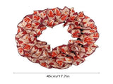 Fall Polyester Front Door Wreath, 45 x 9 cm with LED Lights, Maple Leaves and Berries, Reusable V1366-AZ2-W-16027