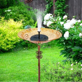 Solar Bird Bath Feeder Fountain Deck Post Mount V178-66968