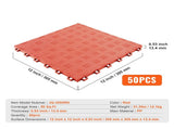Garage Tiles Interlocking 12x12 in 50 Pack Garage Flooring Tiles Red V952-CKDDHSJ501212FZ13V0
