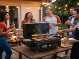 ASMOKE Essential Portable Wireless Pellet Smoker - Battery Powered 8-in-1 Mini BBQ Grill with Smart V642-XFAS-GRL-GRY
