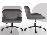 Desk Armchair - Home Office Swivel Chair Adjustable Height Seat PLUME GREY V274-FT-VOC-001BK-GY