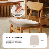 Dining Chairs Kitchen Chair Natural Wood Linen Fabric Cafe Lounge Chairs V488-CR-WDW