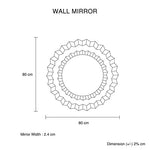 Wall Mirror Sparkling Crush Crystal MDF Silver And Grey MRR-01 V43-MRR-01