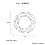 Wall Mirror Sparkling Crush Crystal MDF Silver And Grey MRR-01 V43-MRR-01