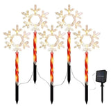 Solar Snowflake Stake Lights 5-Pack, Waterproof Outdoor Christmas Decor with 5 Glowing Snowflake V1341-ZY-U7EUHTQ5-2SETS