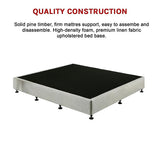Palermo King Single Ensemble Bed Base Platinum Light Grey Linen Fabric V63-823231