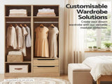 Artiss Wardrobe Clothes Closet Storage Organizer Shelf Pine FURNI-N-WR02-WD-AB