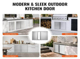 BBQ Access Door, 787x609 mm Double Outdoor Kitchen Door, Stainless Steel Flush Mount Door, Wall V952-SMABSCJMYS31WSG92V0