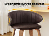 4x Artiss Bar Stools Dining Chairs Contoured Leather Wood Stool BA-TW-8186-BRX4