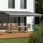 Outdoor Folding Arm Awning Retractable Sunshade Canopy Grey 4.0m x 2.5m V63-842741