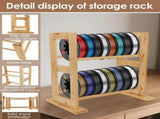 Wood 3D Printer Filament Storage Rack Desktop 2 Tier 3D Printer Filament Spool Holder Stand for Home V1370-AZ4-10561