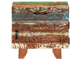 Hand Carved Bedside Cabinet 40x30x50 Cm Solid Reclaimed Wood 43_247911