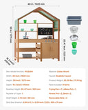 Wooden Mud Kitchen Outdoor Toy Play Kitchen Set for Kids Pretend Playset V952-NJCFTPK40INCI1U56V0