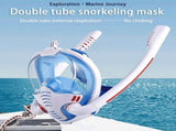 Snorkeling Mask Double Tube Silicone Diving Mask Adult Swimming Mask Diving Goggles Underwater V1369-AZ3-W-11914