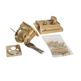 Easyly To Install Surfaces Mount Deadbolts Lock For Wood Or Metal Door Universal Fit Left Right Hand V1366-AZ2-W-17159