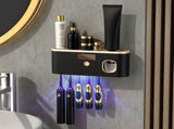 1 Black Gold Smart Toothbrush Organizer, Bathroom Toothbrush Placement and Organization, Automatic V1102-HESY-002