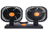 Car Air Cooling Fan Dual Head USB Universal Cooling Device 360 Degree Adjustable Square Low Noise V1294-YM0714-3113210204611