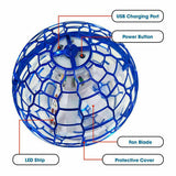 2pcs BLUE Flying Ball Mini Hand UFO Toys Drone Helicopter Hover Quadcopter Kids Toys Gifts V201-FAZ0702BU8AUX2