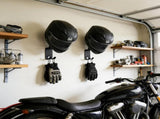 4 Pack Motorcycle Helmet Wall Mount, Helmets Holder with Double Key Hook, Hanger Gear Rack for Bike V1259-DP01-A-1027