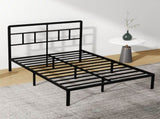 Levede Double Bed Frame Metal Base Platform Headboard Heavy Duty Mass Storage BF1074-D-AU