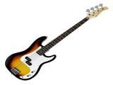 Karrera 39in Electric Guitar Bass Music 4-String Instrument Full Size Sunburst GTR-JB2-15W-SB