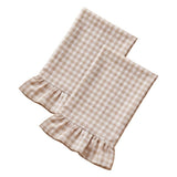 Ruffled Gingham Kitchen Dish Towels 2 Pack Farmhouse Style For Drying Dishes Table Decor 75x45cm V1369-AZ3-W-14823