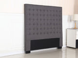 Bed Head Queen Charcoal Headboard Upholstery Fabric Tufted Buttons V43-BED-CILNQCH