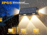 4 Pieces solar wall lamps, Warm white, waterproof, LED decorative outdoor wall lamps, for verandas, V1189-LC-HW-00220
