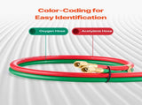 Oxygen Acetylene Hose, 1/4-Inch x 25FT Oxy Acetylene Hose with 9/16"-18 B Fitting, 300PSI T Grade V952-TJYYGHJRGMG2RD7J9V0