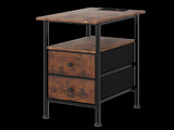 Levede Bedside Table Side Table 2 Drawers Cabinet Brown NI1073-BR-AU