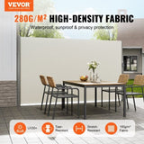 Retractable Side Awning,160X300cm Aluminum Outdoor Privacy Screen, 280g Polyester Water-proof V952-ZYPF160X300CMM001V0