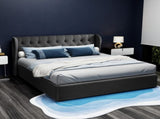 Artiss Bed Frame King Size Gas Lift Charcoal ISSA BFRAME-E-ISSA-K-CHAR-AB