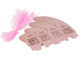 100 Piece Pack - Pink Dove Bird Heart Baby Birth naming Ceremony Bomboniere Favor Lolly Gift Card V382-PINKDOVEBOX100