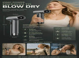 Cordless USB Charging Blow Dryer Grey, Low Noise Quick Dry Design, Portable Daily Hair Styling V1221-XM-LB1821-GM66