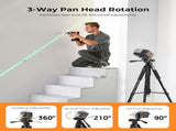 CIGMAN 59-inch Lightweight Adjustable Laser Level Tripod with 3-Way Swivel Pan Head, Bubble Level, V413-CTP-01