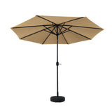 Instahut 2.7m Outdoor Umbrella w/Base Pole Stand Garden Sun Beige UMB-POLE-27-TIL-BASE-BG