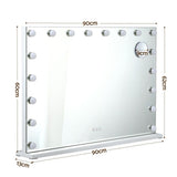 Embellir 90x60cm Makeup Mirror Large Hollywood Vanity Mirror with 18 Dimmable LED Bulbs MM-E-FRAME-6090LED-WH