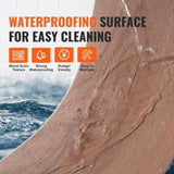 VEVOR Interlocking Vinyl Floor Tiles 48 x 7.3 inch, 10 Tiles 5.5mm Thick Snap Together, Deep Brown V952-LSYXJDDLSSZMN0E56V0