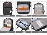 Black Expandable Business Travel Backpack with USB Charging Port - Water-Resistant Laptop Bag for V888-ELOSUNG32801